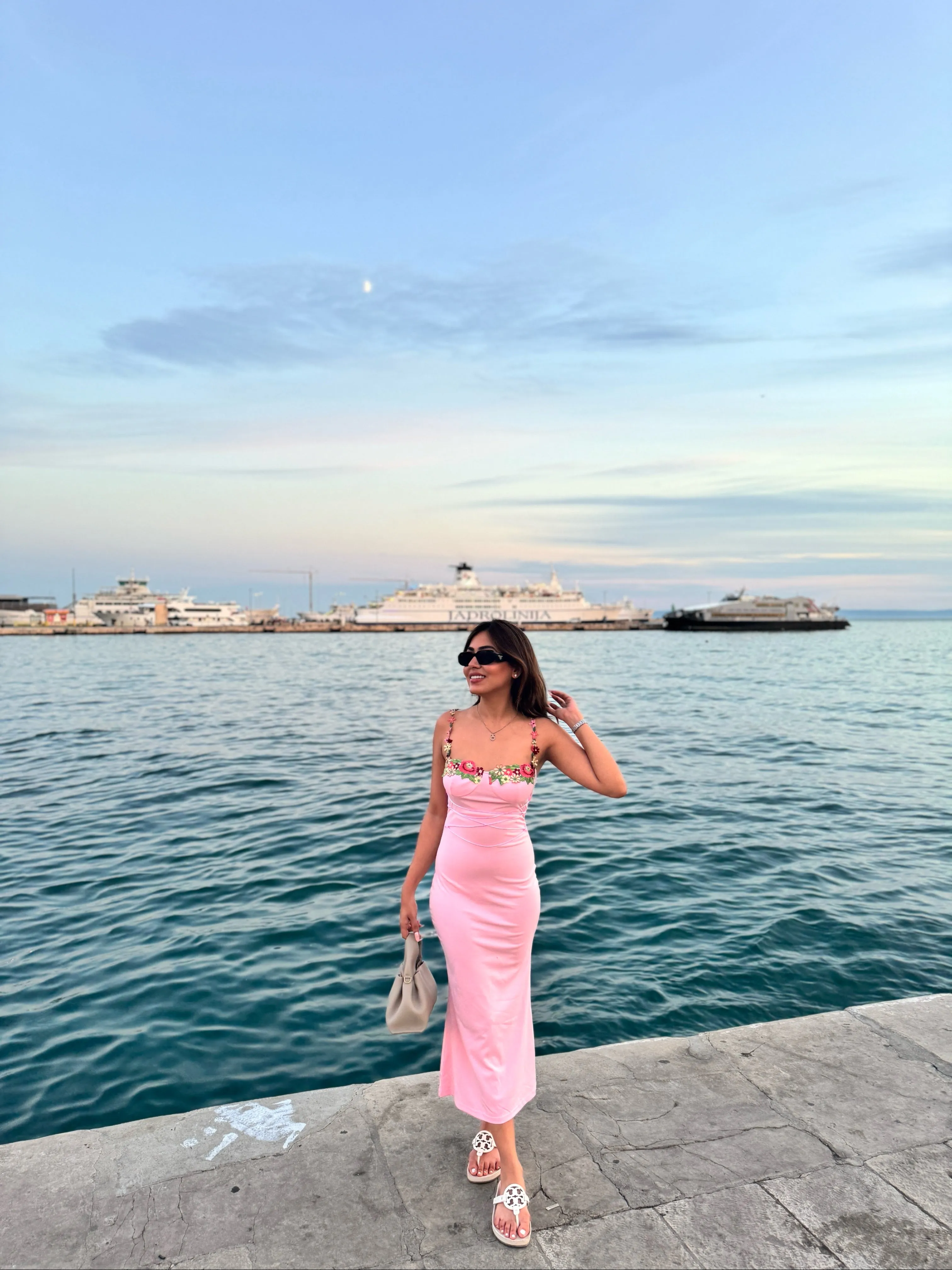 Roma Bodycon Midi Dress in Pink