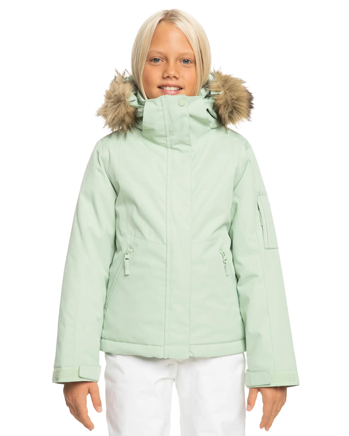 Roxy Girls' 8-16 Meade Technical Snow Jacket - Cameo Green