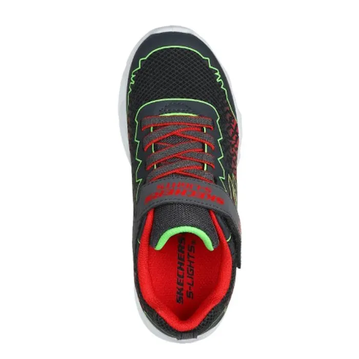 Skechers S Lights Vortex 2.0 Zorento Charcoal Lime Light Up Trainer