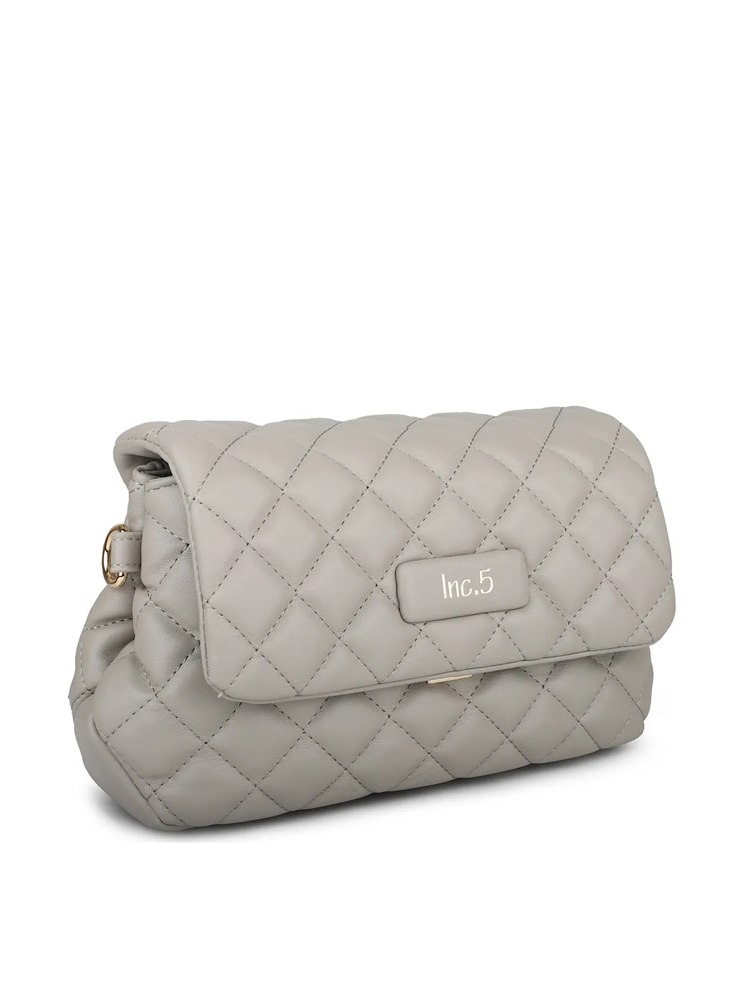 Women Grey Quilted Sling Bag